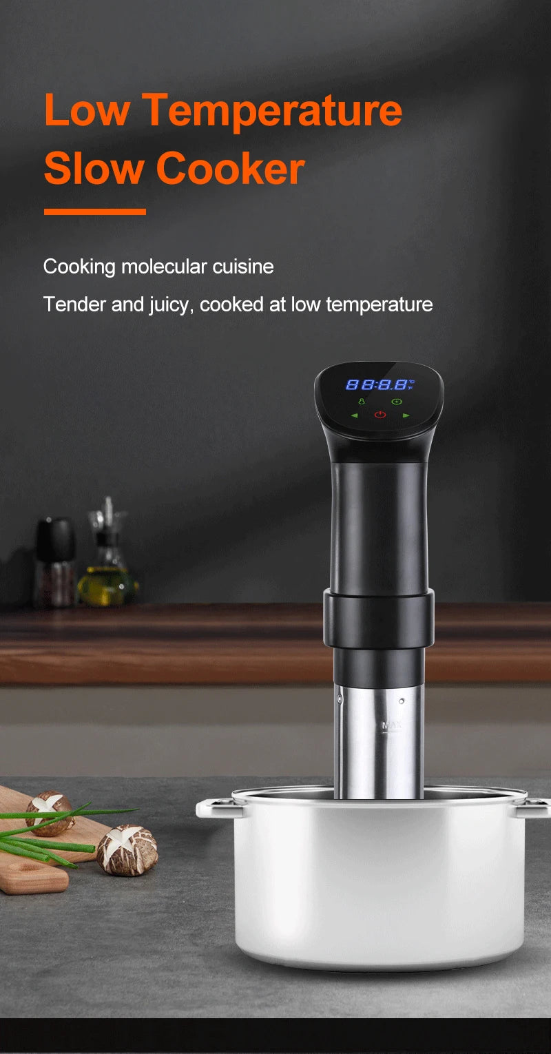 1800W Waterproof Vacuum Sous Vide Cooker - Immersion Circulator with LED Digital Display