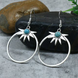 Ethnic Vintage Boho Creative Geometric Silver Color Dangle Earrings