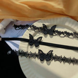 Fashion Black Velvet Lace Butterfly Choker