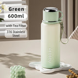 Stainless Steel Thermal Bottle with Tea Filter - Temperature Display