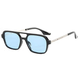 Vintage Hollow Leopard Blue Sunglasses