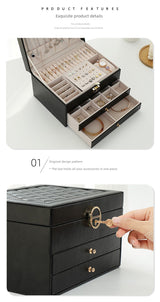 Large Capacity Jewelry Box Double Layer with Lock