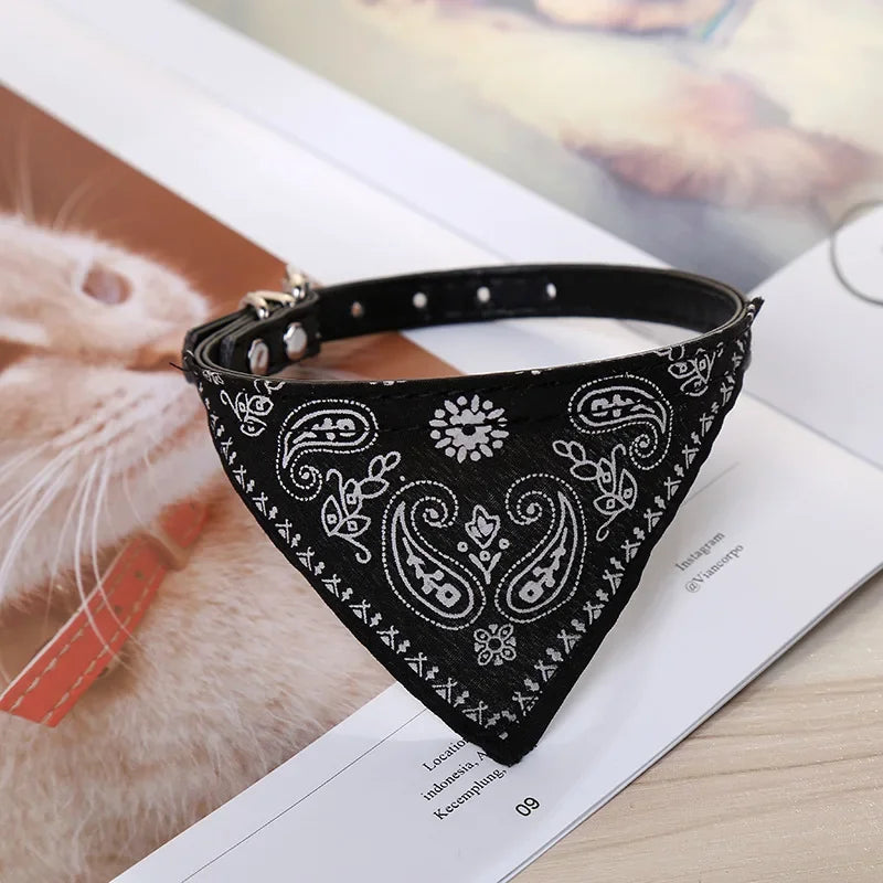 Cat Dog Collar with Scarf – Adjustable Pet Collar