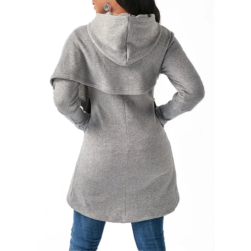 Hooded Long Sleeve Long Sweater