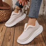 Warm Casual Sneakers with Round Toe Platform for Winter