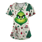 Christmas Grinch Scrub Tops