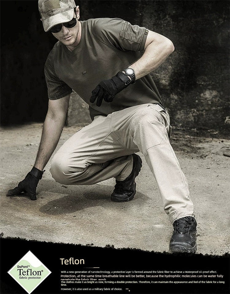 Mens Waterproof Elastic Multi-Functional Outdoor Cargo Pants