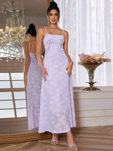 Purple Spaghetti Strap Dress - Elegant Maxi Dress