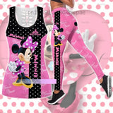 Disney Minnie Mickey Hollow Vest + Leggings Yoga Suit