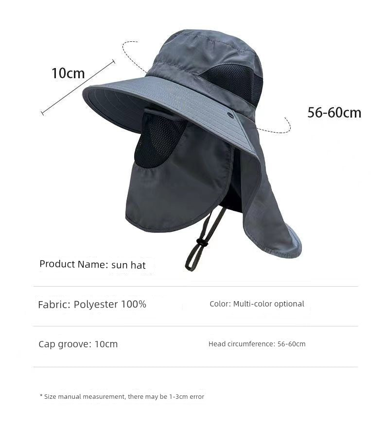 Summer Outdoor Hiking Face Cover Sun-Proof Hat