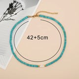 Simple Turquoise Friendship Gold Plated Necklace