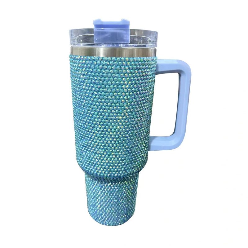 Diamond Thermos Cup with Handle – 40oz