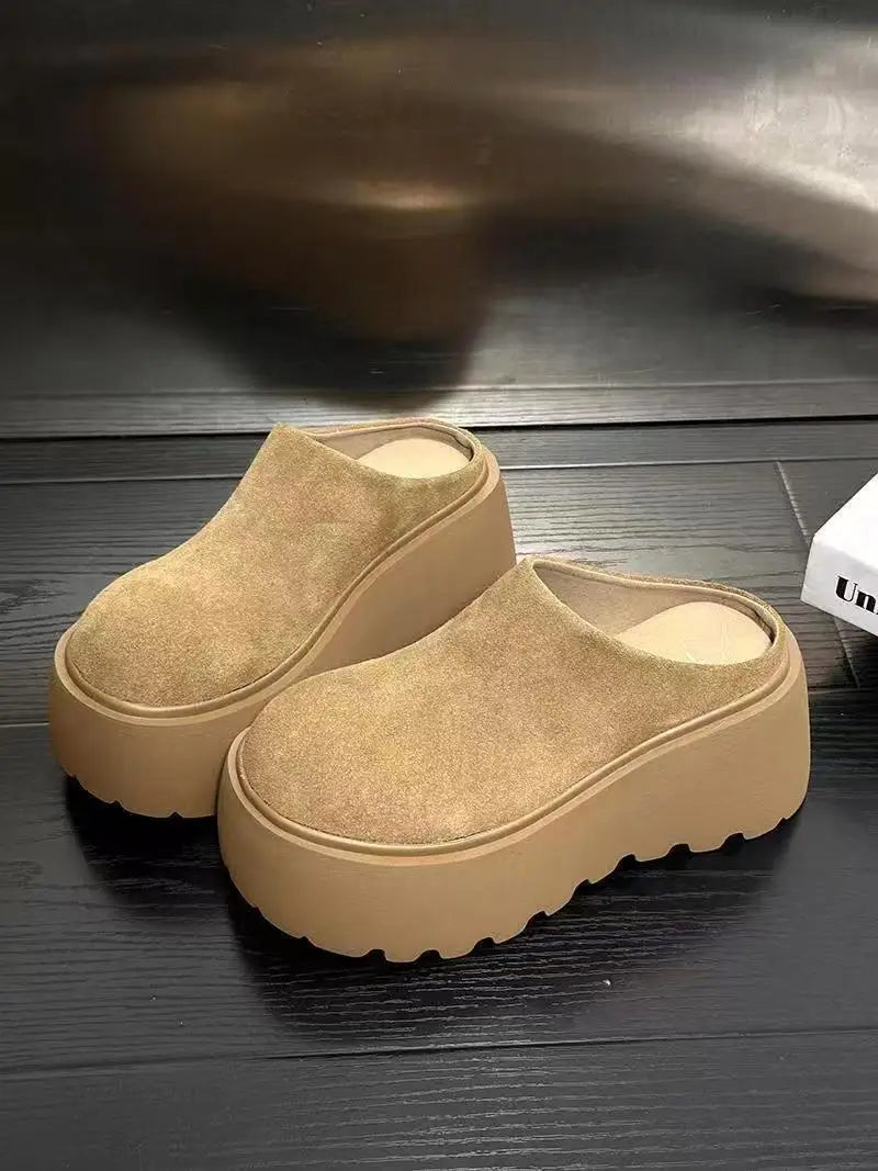 Fashion Home Cotton Slippers with Wedge Heel