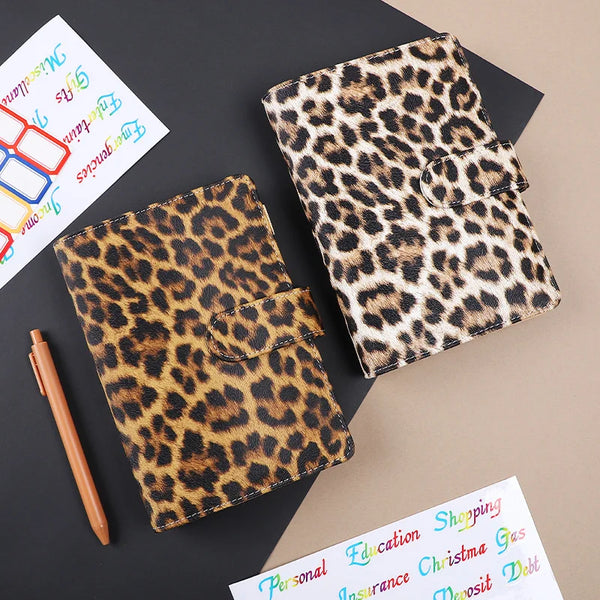 A6 Leopard Print Loose Leaf Cover Plan Book Binder