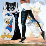 Disney Donald Duck Cutout Tank Top Leggings Yoga Set