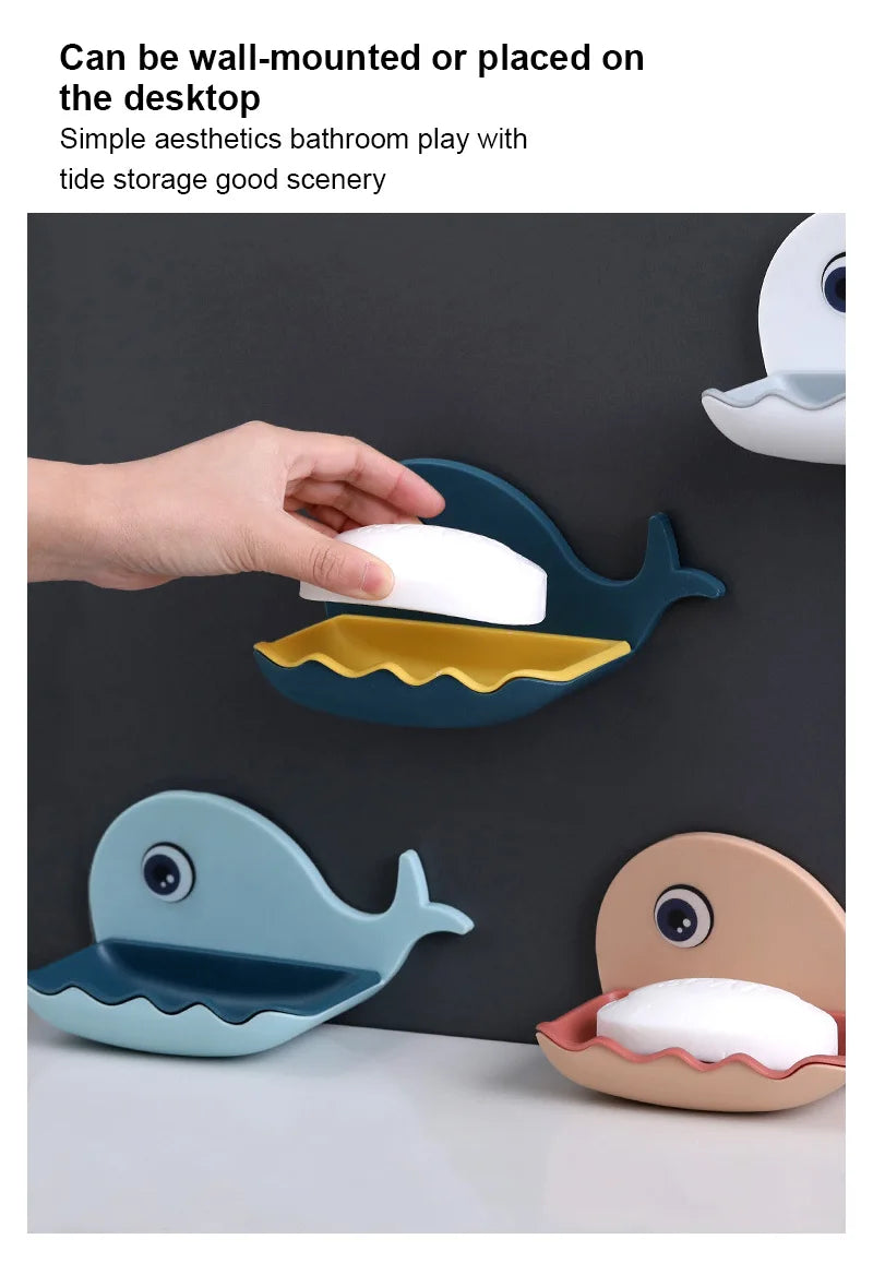 Whale Shape Soap Box Drain Soap Holder Box