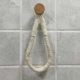 Nail-Free Rope and Wood Hook Paper or Hand Towel Holder