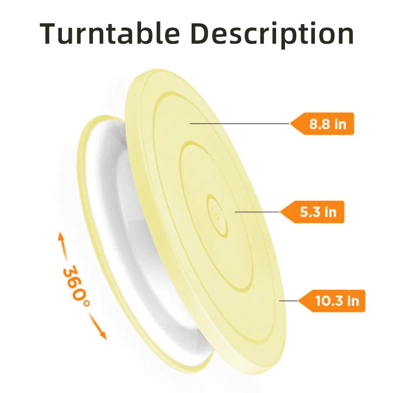 Cake Turntable Set with Cream Nozzles and Scrapers