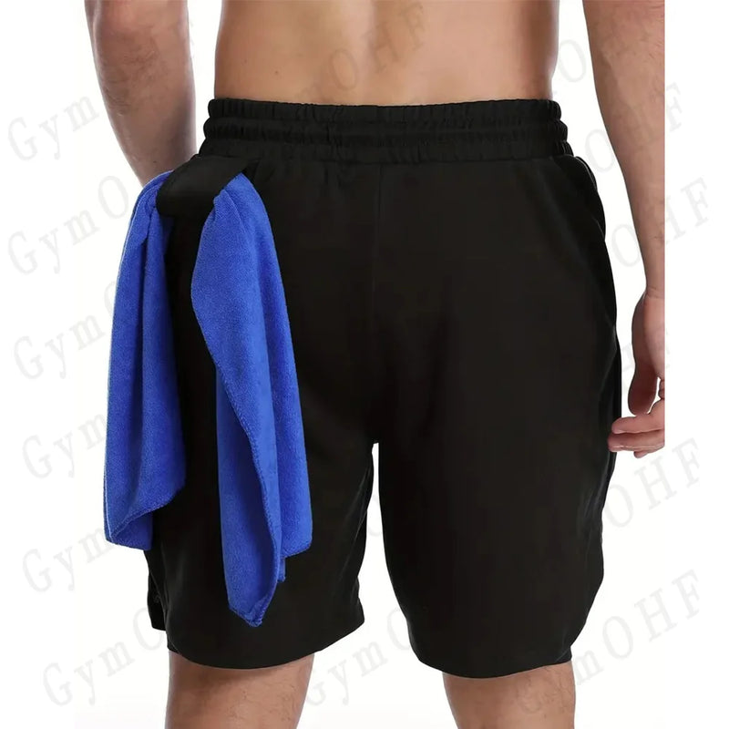 Men's Fitness Training T-shirt Sports 2-in-1 Double Layer Shorts Set