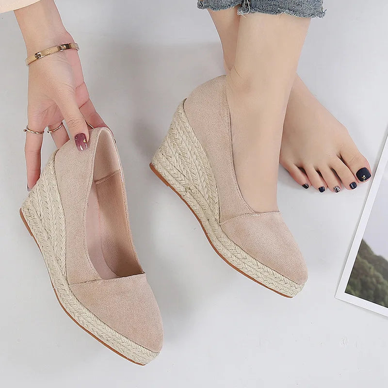 Wedge Platform Slippers - High Soft Pointed