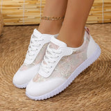 Breathable Round Toe Lace Up Women's Casual Shoes