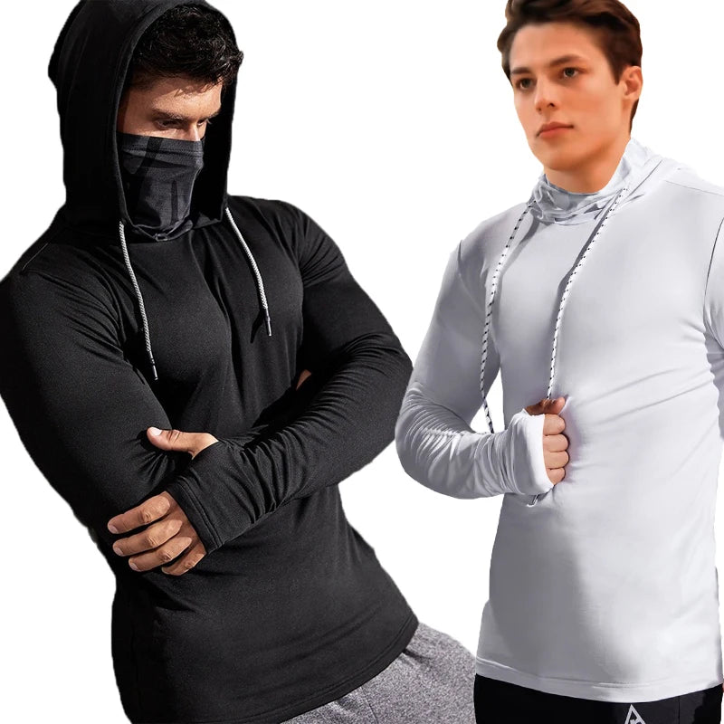 Men's Gym Thin Hoodie - Long Sleeve with Mask