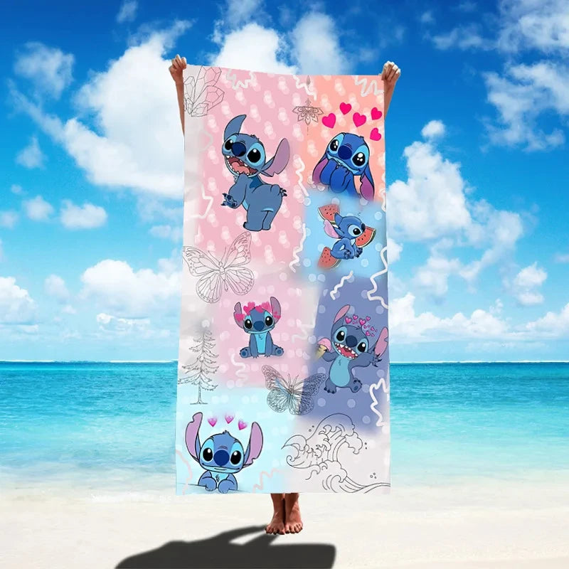 Stitch Kids Beach Towel - Lilo & Stitch Anime Figures Bath Towel