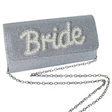 Silver Bride Glitter Bridal Clutch