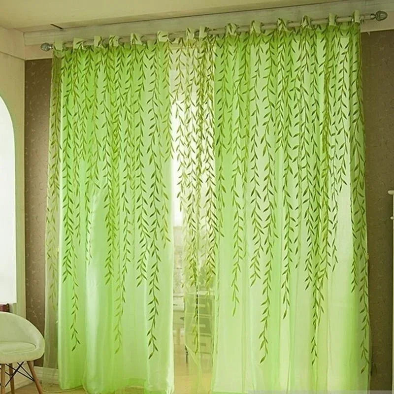 1 Pair Cute Willow Leaf Curtains