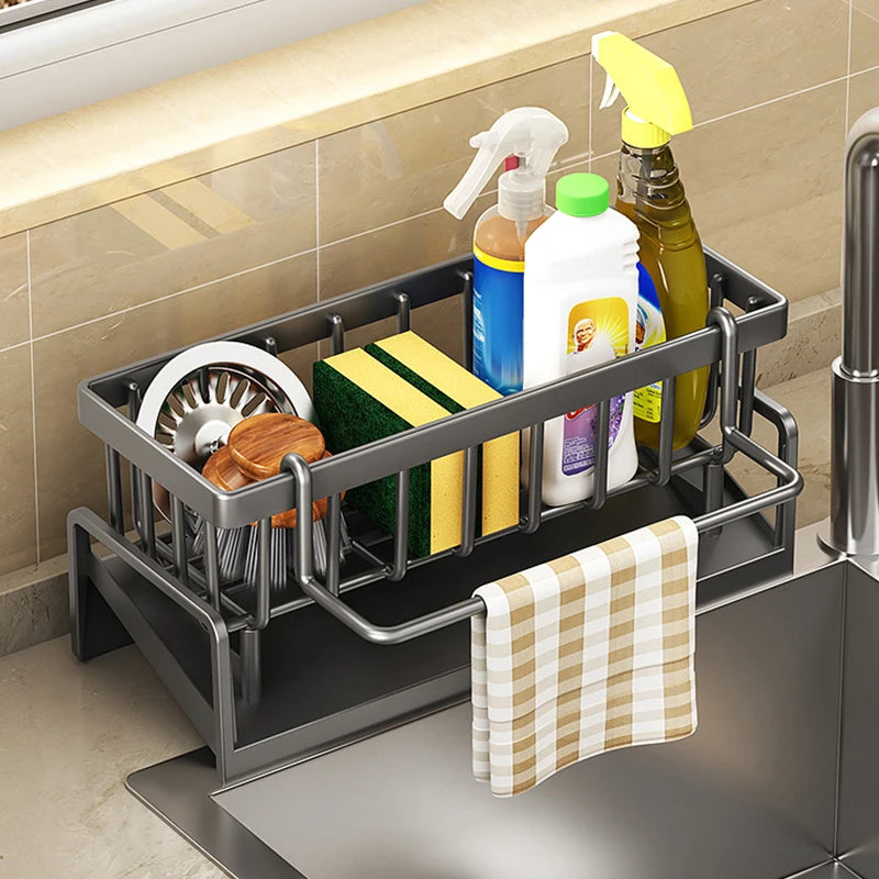 Kitchen Drain Rack Multi-Functional Sponge Cloth Detergent Storage Rack