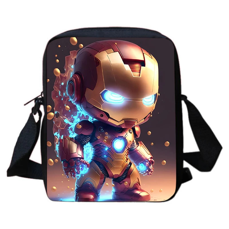 3-PCS Set Cartoon Anime Iron Man Kids School Backpack