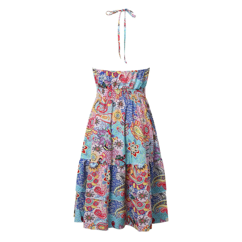 Halter Bohemian Floral Dress