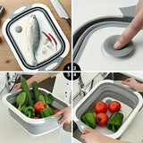 Foldable Chopping Board with Multifunctional Vegetable Bowl