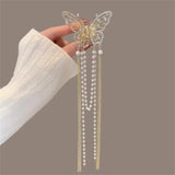 Butterfly Pearl Tassel Hairpin