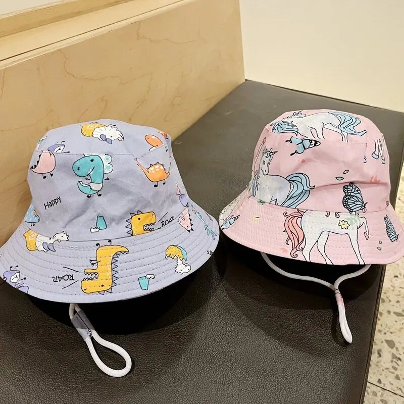 Dinosaur Print Kids Fisherman Bucket Hat