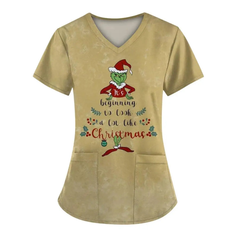 Christmas Grinch Scrub Tops