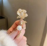 Cubic Zirconia Small Yellow Flower Brooch