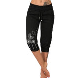 Dandelion Print - Casual Summer Cropped Pants