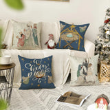  O-Holy Night Christmas Throw Pillow Covers - Set of 4