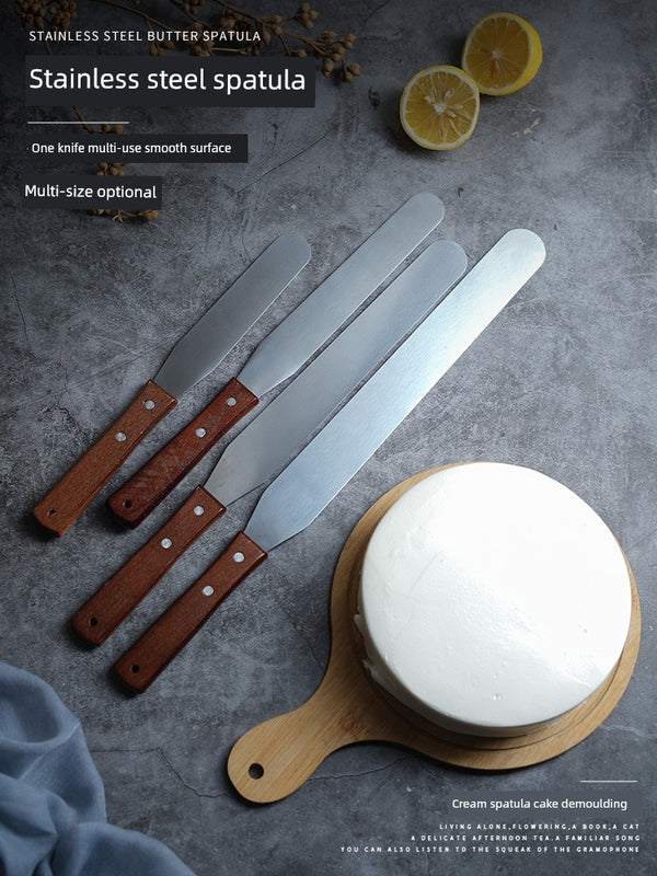 Palette Knife 6-Inch Stainless Steel Cream Cake with Wooden Handle