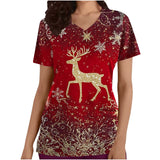 Christmas Holiday Fun Printed Scrub Tops