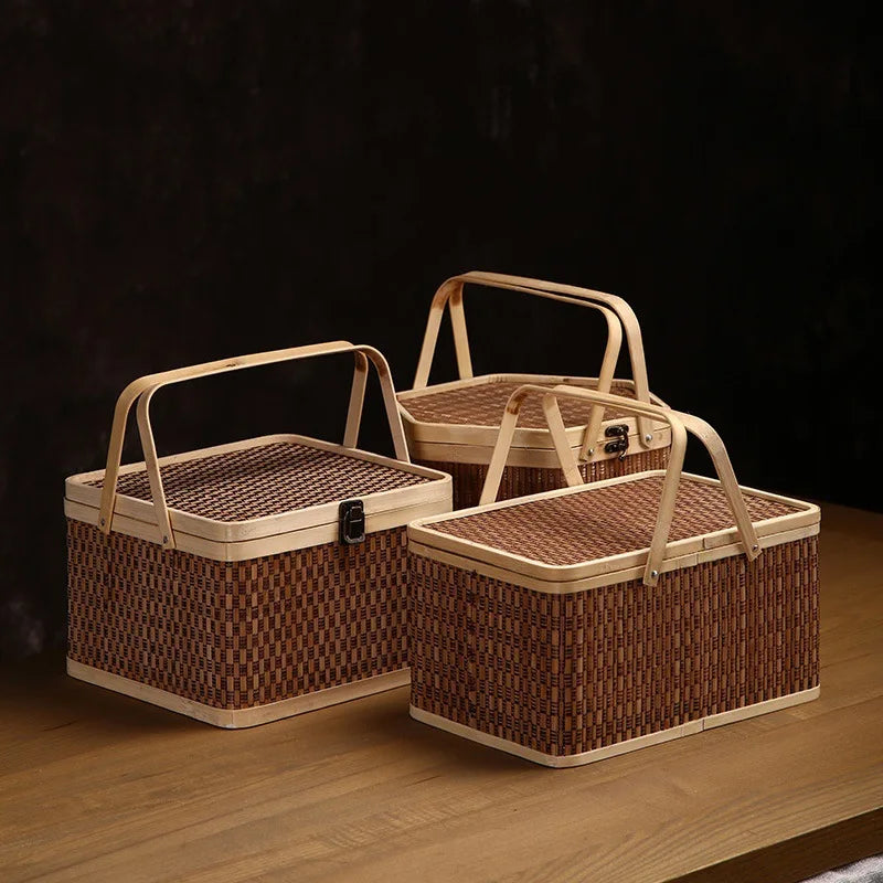 Outdoor Picnic Cabas Bamboo Basket