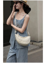 Crossbody Soft Leather Crescent Underarm Bag