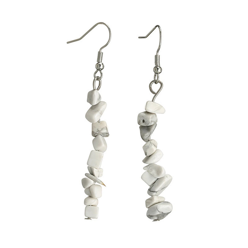 Natural Tumbled Stone Dangle Earrings