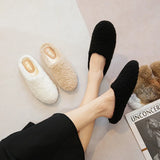 Round Toe Faux Fur Lambswool Slippers