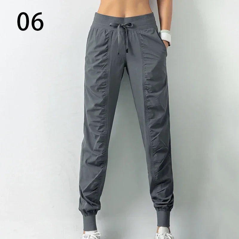 Fabric Drawstring Sporty Joggers