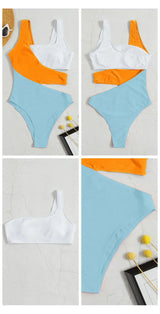 Cikini-One-Piece Swimsuit - Color Contrast Beach Bikini