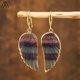 Labradorite Angel Wings Dangle Earrings