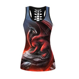 Gothic Dragon 3D Printed Tank Top+Legging Yoga Set