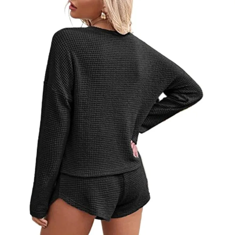 Long Sleeve Top And Shorts Sleepwear